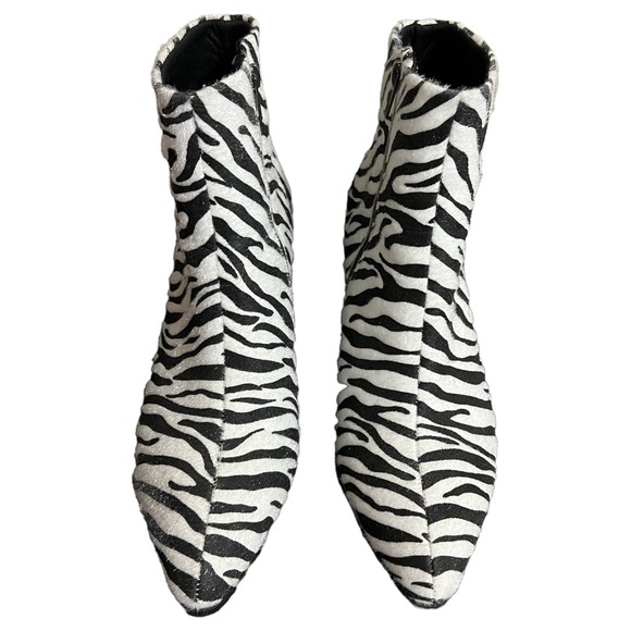 Asos Design Other - Asos Designs Mens Size 10 Heeled Chelsea Boots Zebra Print Faux Pony Hair